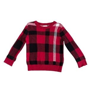 Cat & Jack Red Plaid Sweater Boys Size 4T